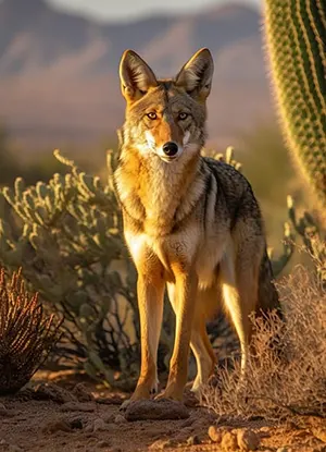 Coyote looking at camera